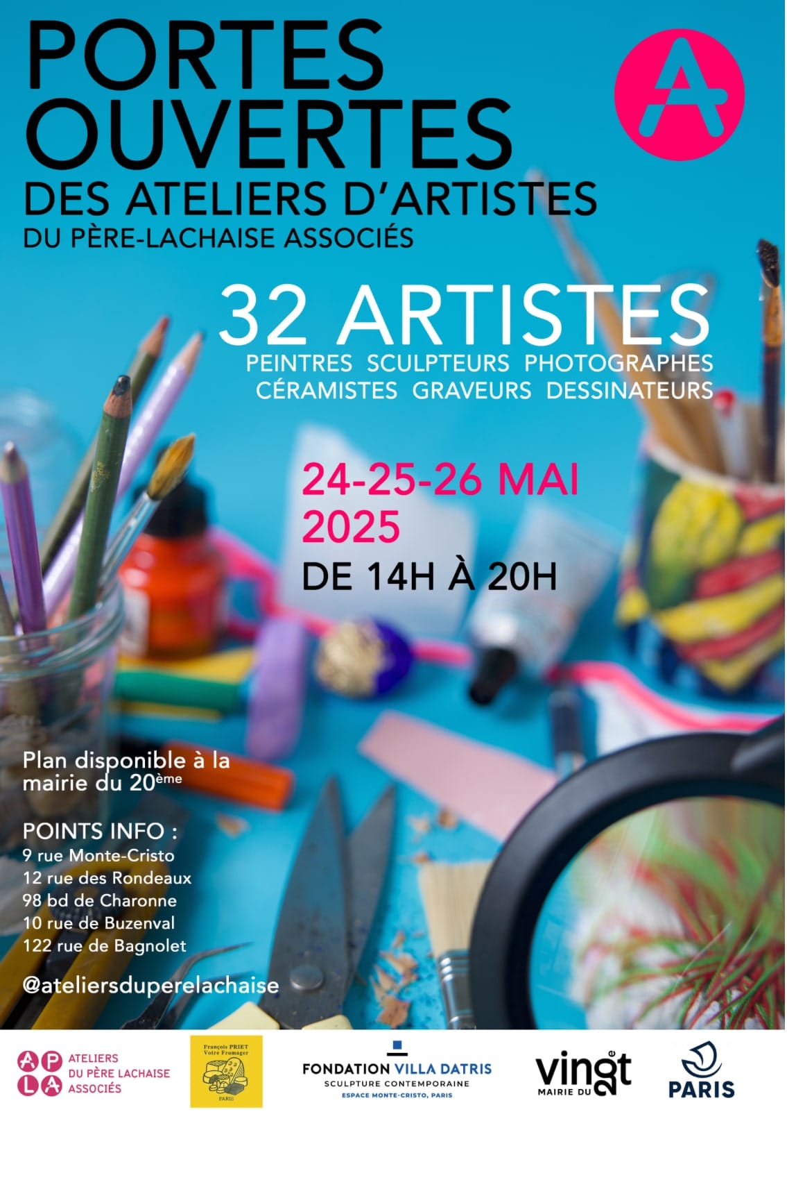 portes ouvertes des ateliers du père lachaise associés 2025 affiche exposition art