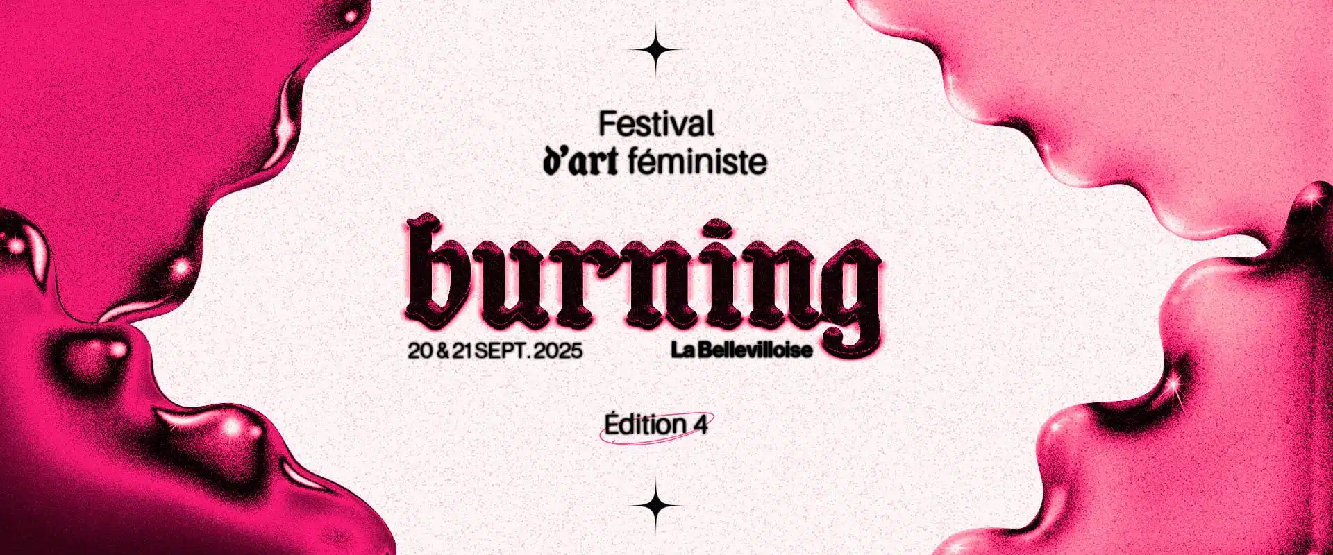 festival burning 2025 affiche concerts, DJ sets, performances, stand-up, talks, tatouage, expositions, marketplace