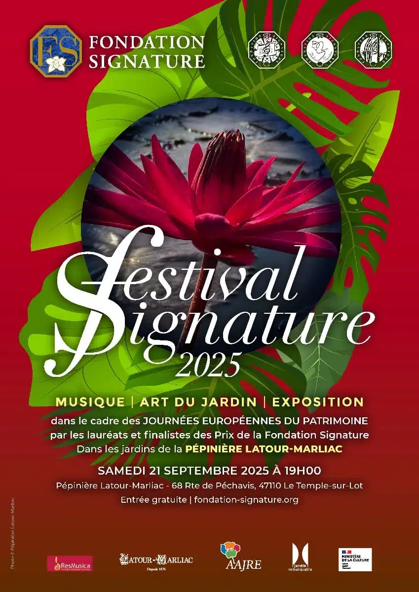 festival signature 2025 affiche la musique, l'art du jardin et des expositions