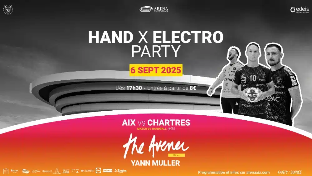 hand x electro party affiche une soirée HANDball et ÉLECTRO