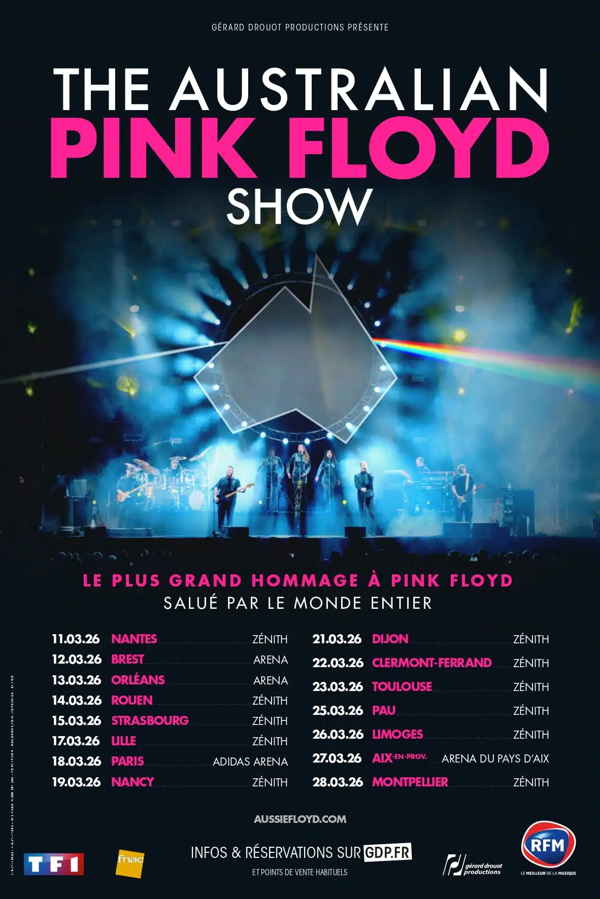 the australian pink floyd show tournée france 2025 affiche musique concerts lives