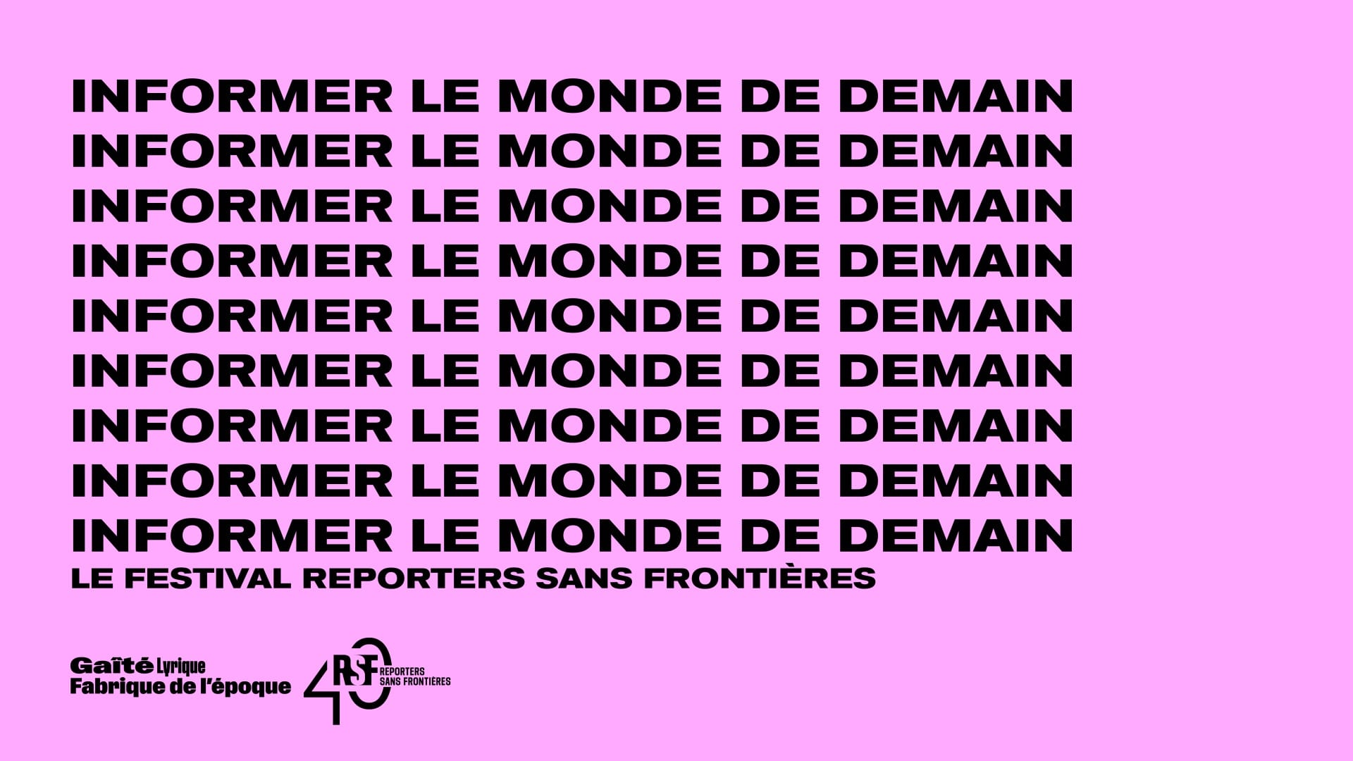 Festival Informer le monde de demain de Reporters Sans Frontieres affiche tables rondes, projections, ateliers, rencontres, musique live, jeune public