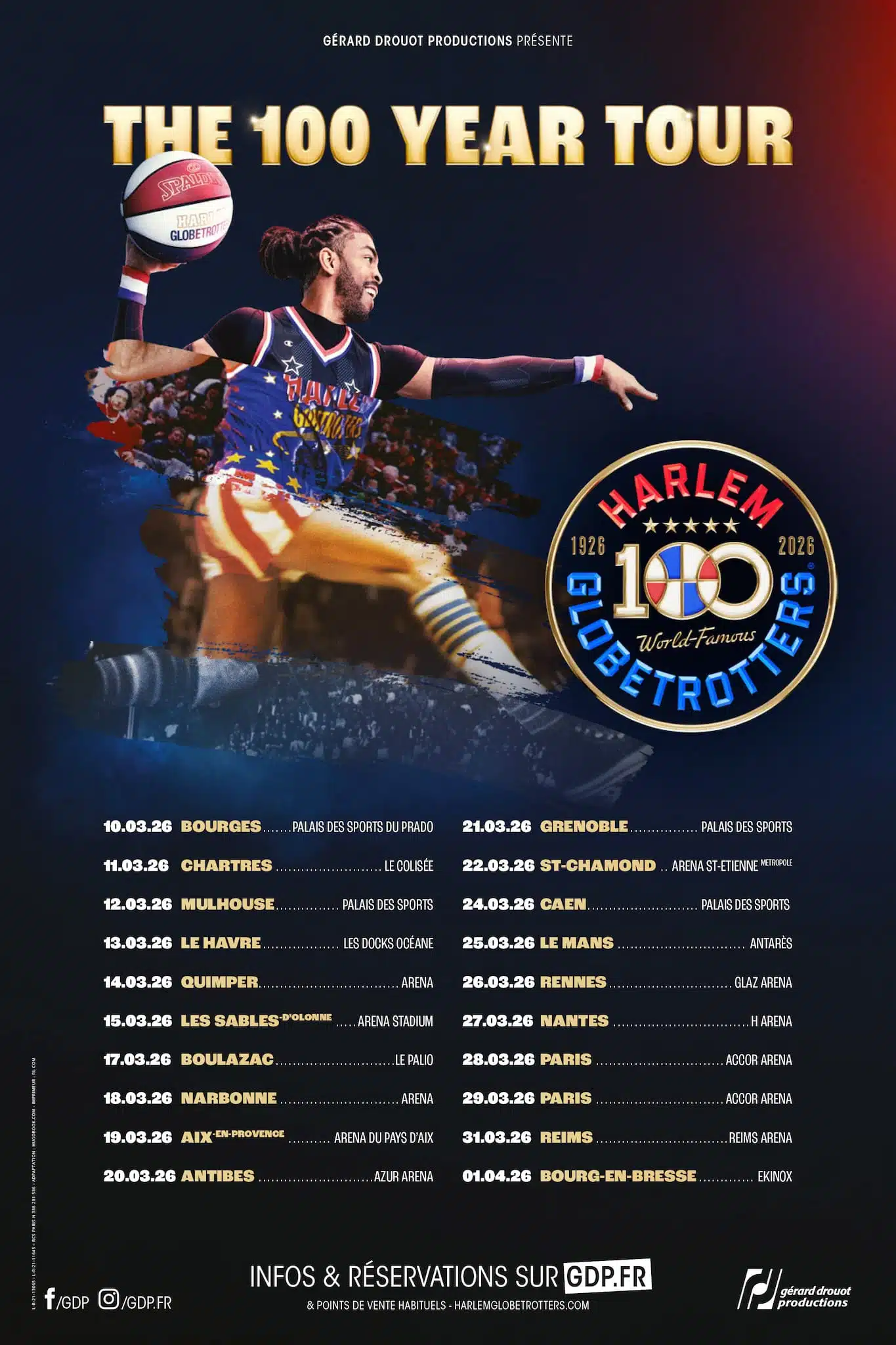 Les Harlem Globetrotters fêtent leurs 100 ans en mars et avril dans toute la France