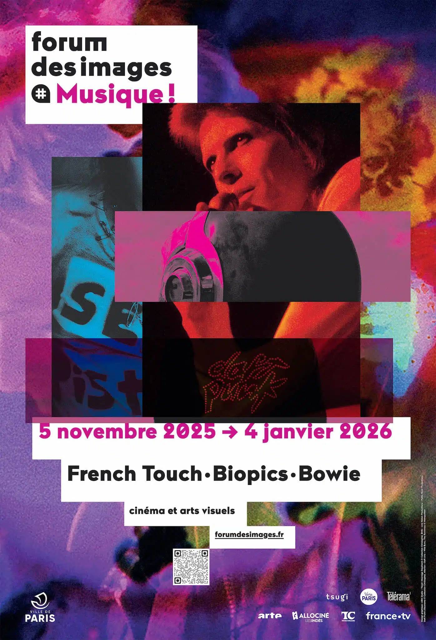 musique french touch, biopics, bowie affiche cinéma musique arts visuels