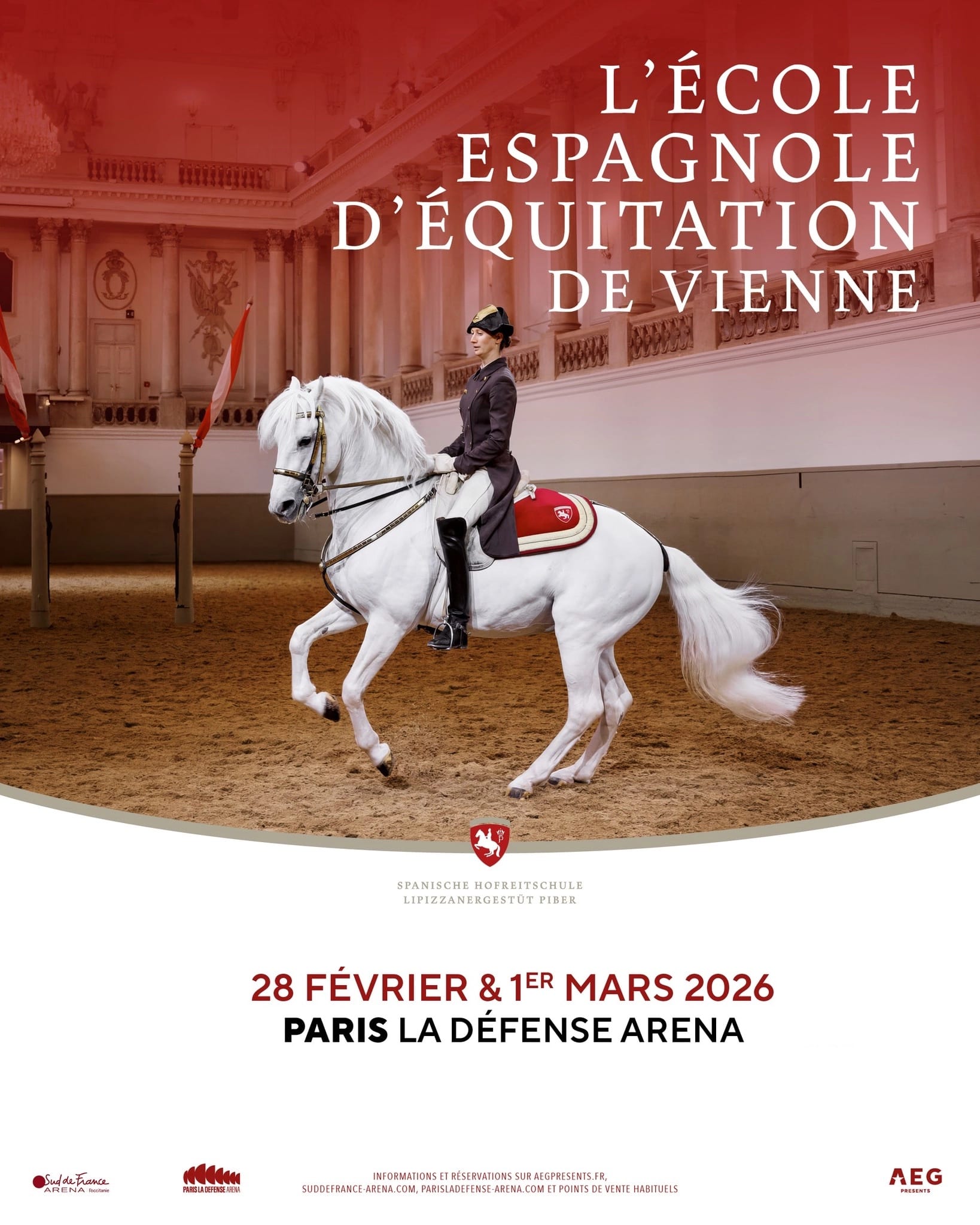 l’ecole espagnole d’equitation de vienne à paris la défense arena affiche spectacle