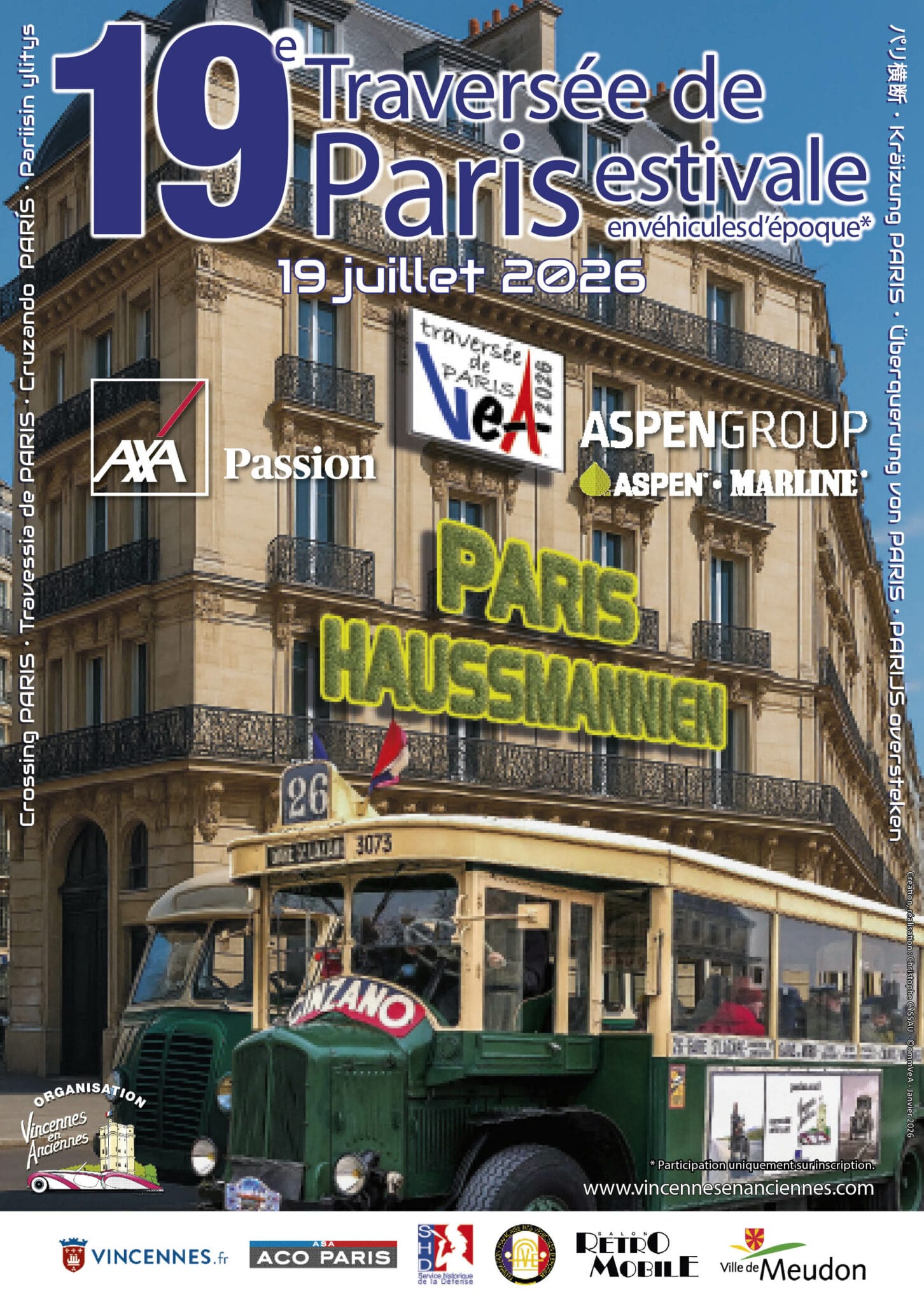 19e traversée de paris estivale en véhicules d'époque paris vincennes meudon