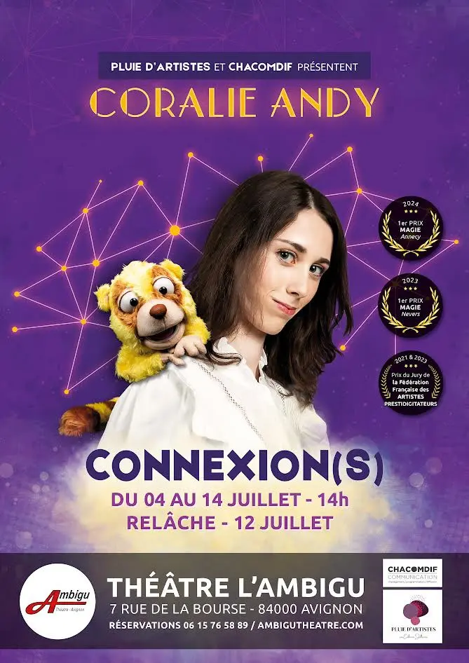 coralie andy connexion(s) affiche spectacle magie humour