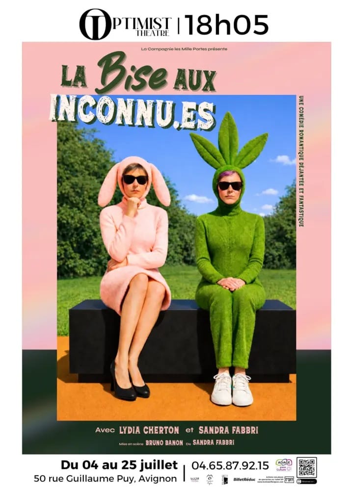 la bise aux inconnu.es affiche spectacle théâtre comédie