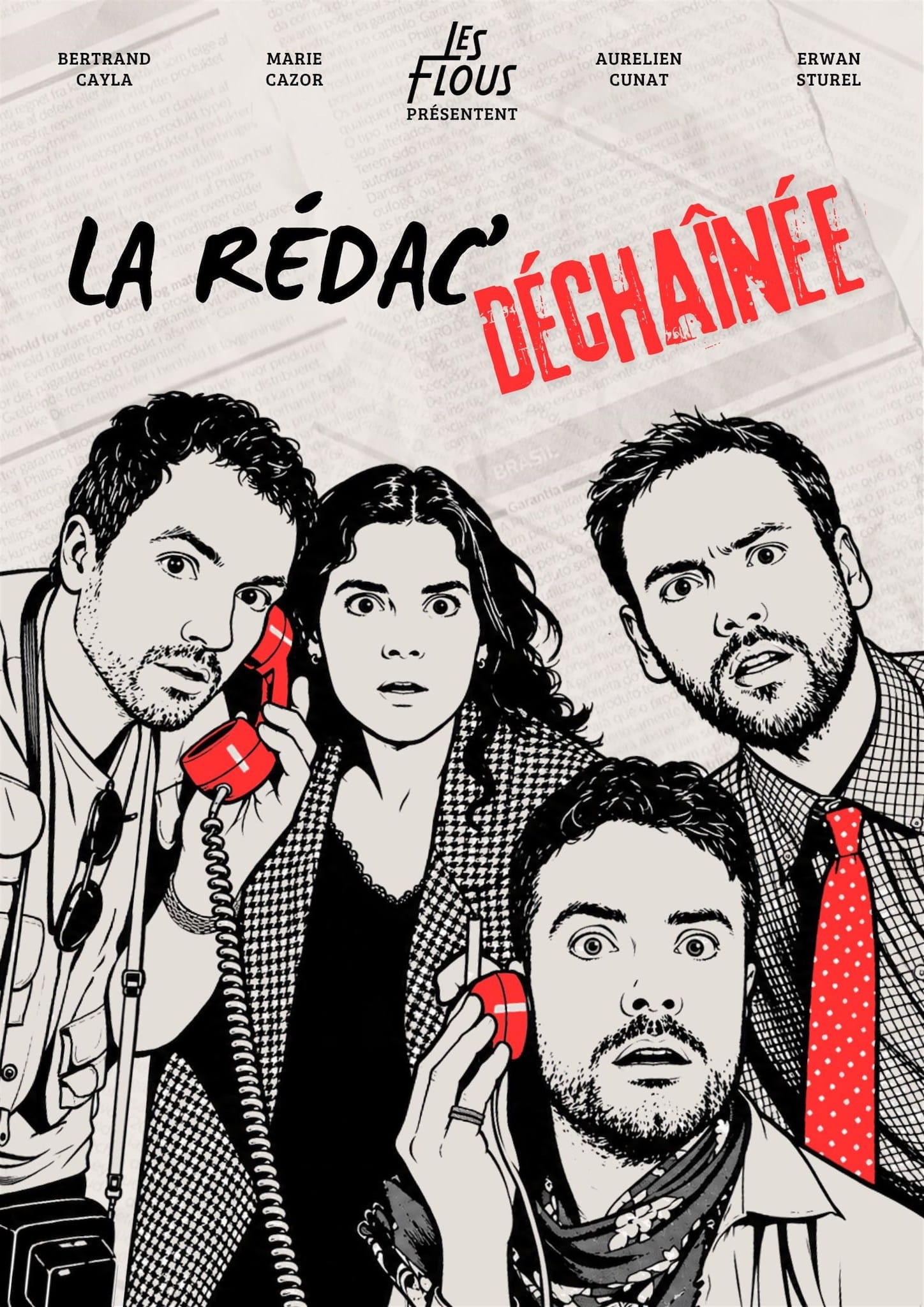 la rédac' déchaînée affiche affiche compagnie Les Flous improvisation humour